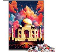 1000Pc Adults Jigsaw Puzzle Colorful Taj Mahal Jigsaw Puzzles 1000 Pieces for Adults Perfect, Educational Toy (Size 26x38 cm)
