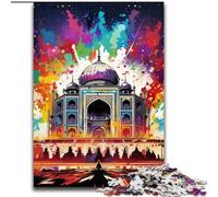 1000Pc Adults Jigsaw Puzzle Colorful Taj Mahal Jigsaw Puzzles 1000Pieces for Adults with Family Interactive Game, for Ages 14+ (Size 50x75 cm)