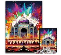 1000Pc Adults Jigsaw Puzzle Colorful Taj Mahal Puzzles for Adults Educational Toy for Teenagers, Home Office Decor 50x75CM/19.68x29.52inch