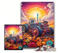 1000Pc Adults Jigsaw Puzzle Colorful Tractor Jigsaw Puzzles for Adults 50x75 cm Perfect for Family Fun on Christmas, Thanksgiving, Birthdays & Easter