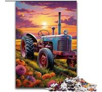 1000Pc Adults Jigsaw Puzzle Colorful Tractor Wooden Jigsaw Family Interaction & Fun Gift, Vibrant Abstract Design (Size 50x75 cm)