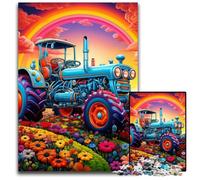 1000Pc Adults Jigsaw Puzzle Colorful Tractor Wooden Jigsaw Puzzles for Adults Fun at Home Activities, Birthday Present, Travel Gifts 50x75CM/19.68x29.52inch