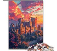 1000Pc Adults Jigsaw Puzzle Colorful Warwick Castle cardboard Jigsaw Puzzles DIY Home Decor Brain Teaser Game for Teenagers size 38x26cm