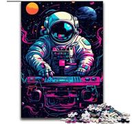 1000Pc Adults Jigsaw Puzzle Colour Space Astronauts Jigsaw Puzzles Made of Wood, for Family & Friends, Brain-Teasing Challenge 1000pcs(50x75cm)
