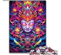 1000Pc Adults Jigsaw Puzzle Colourful Art Buddha Made of Wood, Ideal for Family Fun, Relaxation 50x75cm for Teenager & Family Fun
