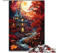 1000Pc Adults Jigsaw Puzzle Colourful Autumn Roads Jigsaw Puzzle Made of Wood,for Teenagers, Family Interactive Game, Challenge Gift 1000pcs(50x75cm)
