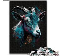 1000Pc Adults Jigsaw Puzzle Colourful Goats Jigsaw Puzzle Made of Wood,Ideal for And Family Fun for Holidays, Birthdays 1000pcs(50x75cm)