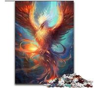 1000Pc Adults Jigsaw Puzzle Colourful Phoenix Bird Made of Wood, for Parents, Lovers, Friends - Age 14+ 50x75cm for Birthday Holiday Christmas