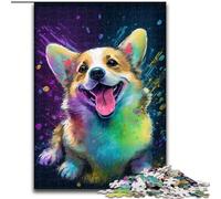 1000Pc Adults Jigsaw Puzzle Corgi Dog Made of Wood, Idea, Humorous Artwork, Detailed Artwork 50x75cm for Birthday Holiday Christmas