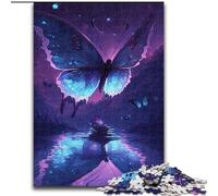 1000Pc Adults Jigsaw Puzzle Cosmic Butterfly Made of Wood, Fun Activity for at Home 50x75cm DIY Art Decor
