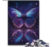 1000Pc Adults Jigsaw Puzzle Cosmic Butterfly Made of Wood, Fun Activity for at Home 50x75cm DIY Art Decor