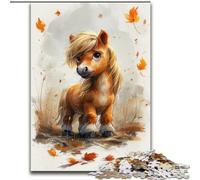 1000Pc Adults Jigsaw Puzzle Cute Baby Pony Wooden Jigsaw size 50x75cm for Parents, Lovers, Friends - Age 14+
