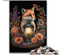 1000Pc Adults Jigsaw Puzzle Cute Fox Made of Wood, Interactive Family Game, Suitable for Ages 14+ 50x75cm An for Christmas Or Birthdays