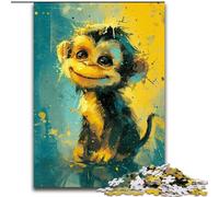1000Pc Adults Jigsaw Puzzle Cute Little Yellow Monkey Jigsaw Puzzle Made of Wood,Fun at Home Activities, Birthday Present, Travel Gifts 1000pcs(50x75cm)