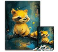 1000Pc Adults Jigsaw Puzzle Cute Raccoon Baby Wooden Jigsaw Puzzles for Adults Family Activity, DIY Home Decor, 50x75CM/19.68x29.52inch