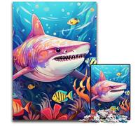 1000Pc Adults Jigsaw Puzzle Cute Shark cardboard Jigsaw Puzzles for Adults Fun at Home Activities, Birthday Present, Travel Gifts 26X38CM/10.23x14.96inch