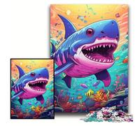 1000Pc Adults Jigsaw Puzzle Cute Shark Difficult Puzzles for Adults 50x75 cm Brain Challenge Gift, Educational Activity for Teenagers