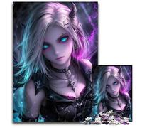 1000Pc Adults Jigsaw Puzzle Cyan Pink Anime Girl Jigsaw Puzzles for Adults Educational Activity for Cognitive Skills Cognitive Skill Improvement 1000 PCS(38x26cm)