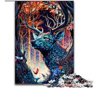 1000Pc Adults Jigsaw Puzzle Deer Enchanted Place Made of Wood, for Parents, Lovers, Friends - Age 14+ 50x75cm for Birthday Holiday Christmas