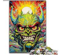 1000Pc Adults Jigsaw Puzzle Demons Skeletons Made of Wood, Fun Activity for at Home 50x75cm DIY Art Decor