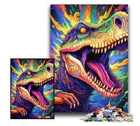 1000Pc Adults Jigsaw Puzzle Dinosaur Art Jigsaw Puzzles for Adults Perfect for Halloween, Christmas, Birthday Gift Size 26x38cm