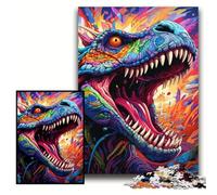 1000Pc Adults Jigsaw Puzzle Dinosaur Art Jigsaw Puzzles for Adults Perfect for Halloween, Christmas, Birthday Gift Size 50x75cm