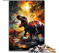 1000Pc Adults Jigsaw Puzzle Dinosaur World Jigsaw Puzzle Made of Wood,for Teenagers, Family Interactive Game, Challenge Gift 1000pcs(50x75cm)