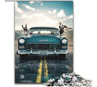 1000Pc Adults Jigsaw Puzzle Dog Joyride Made of Wood, Fun Activity for at Home 50x75cm DIY Art Decor