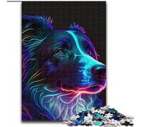 1000Pc Adults Jigsaw Puzzle Dog Neon Animal cardboard Jigsaw Puzzles for Adults Fun Present & Activity for Home size 38x26cm