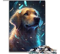 1000Pc Adults Jigsaw Puzzle Dreamy Golden Retriever Puzzles for Adults size 50x75cm Challenging Brain Teaser, Family Activity, Home Decor