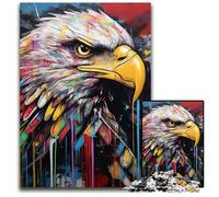 1000Pc Adults Jigsaw Puzzle Eagle Graffiti Wooden Jigsaw Puzzles for Adults Fun at Home Activities, Birthday Present, Travel Gifts 50x75CM/19.68x29.52inch