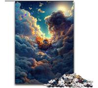 1000Pc Adults Jigsaw Puzzle Eagle in The Clouds Jigsaw Puzzle Made of Wood,Challenging DIY Brain Teaser, Interactive Family Game 1000pcs(50x75cm)