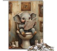 1000Pc Adults Jigsaw Puzzle Elephant Go Toilet Impossible Jigsaw Puzzles for Adults size50x75cm Challenging Brain Teaser for Teenagers, Family Game Night Fun