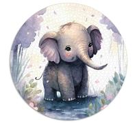 1000Pc Adults Jigsaw Puzzle Elephant Watercolor Puzzles for Adults Challenging DIY Art for Enthusiasts, for Relaxation (67.5x67.5cm)