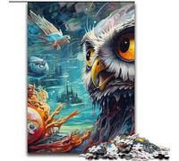 1000Pc Adults Jigsaw Puzzle Fantasy Art Owl Jigsaw Puzzles for Adults for Teenagers Age Group 14+, Home Decor (Szie 50x75cm)