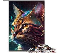 1000Pc Adults Jigsaw Puzzle Fantasy Bengal Cat 1000 Pieces Puzzle Gifts Challenging Brain Teaser for Teenagers, Perfect for Home Decor Or Gift (Size 26x38cm)