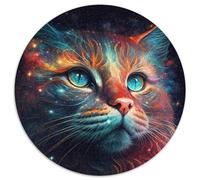 1000Pc Adults Jigsaw Puzzle Fantasy Cat 1000 Piece Round Jigsaw Puzzles for Adults Educational Toy for Teenagers, Home Office Decor 67.5x67.5cm