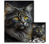 1000Pc Adults Jigsaw Puzzle Fantasy Cat Impossible Jigsaw Puzzles for Adults Perfect Home Or Office Decor, Ideal 26X38CM/10.23x14.96inch