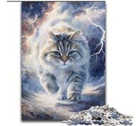 1000Pc Adults Jigsaw Puzzle Fantasy Cat Jigsaw Made of cardboard Colorful Home Decor & Interactive Family Game, size 38x26CM