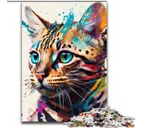 1000Pc Adults Jigsaw Puzzle Fantasy Cat Jigsaw Puzzles for Adults 1000 Piece Ideal DIY Decor & Brain Teaser Gift (Size 26x38cm)