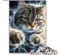 1000Pc Adults Jigsaw Puzzle Fantasy Cat Puzzle 1000 Pieces Jigsaw for Family & Friends, Brain-Teasing Challenge (Size 26x38cm)