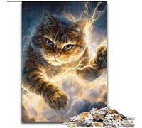 1000Pc Adults Jigsaw Puzzle Fantasy Cat Puzzle Made of cardboard Teenager Stress Reduction Cool Unique Gift for Family size 38x26CM