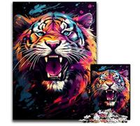 1000Pc Adults Jigsaw Puzzle Fantasy Colorful Tiger Jigsaw Puzzles for Adults Relaxing Entertainment, Home Decor 1000 PCS(38x26cm)