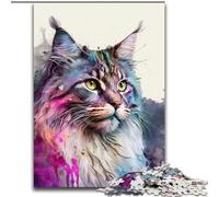 1000Pc Adults Jigsaw Puzzle Fantasy Maine Coon Jigsaw Puzzle 1000 Pieces Perfect for Home & Office Decor, Parties, Birthdays (Size 26x38cm)