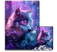 1000Pc Adults Jigsaw Puzzle Fantasy Wolf Wooden Puzzles Fun Games, Is Ideal As A Gift for The Whole Family for for Age 14 50X75CM