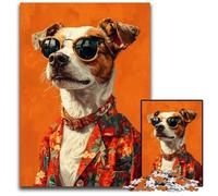 1000Pc Adults Jigsaw Puzzle Fashion Dog Cardboard Jigsaw Puzzles Educational Games, with Matching Poster And Trivia Sheet for Age 14 Years Up 26X38CM