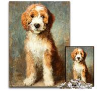 1000Pc Adults Jigsaw Puzzle Fashion Dog Cardboard Jigsaw Puzzles Educational Games, with Matching Poster And Trivia Sheet for Age 14 Years Up 26X38CM