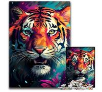 1000Pc Adults Jigsaw Puzzle Ferocious Tiger Painting Jigsaw Puzzles for Adults Relaxing Entertainment, Home Decor 1000 PCS(38x26cm)
