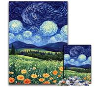 1000Pc Adults Jigsaw Puzzle Fields Under The Night Sky Puzzle for Teenagers, Couples, And Friends for Birthdays, Christmas 26X38CM
