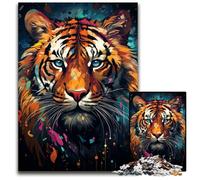 1000Pc Adults Jigsaw Puzzle Fierce Painting Exotic Tiger Jigsaw Puzzles for Adults Relaxing Entertainment, Home Decor 1000 PCS(75x50cm)